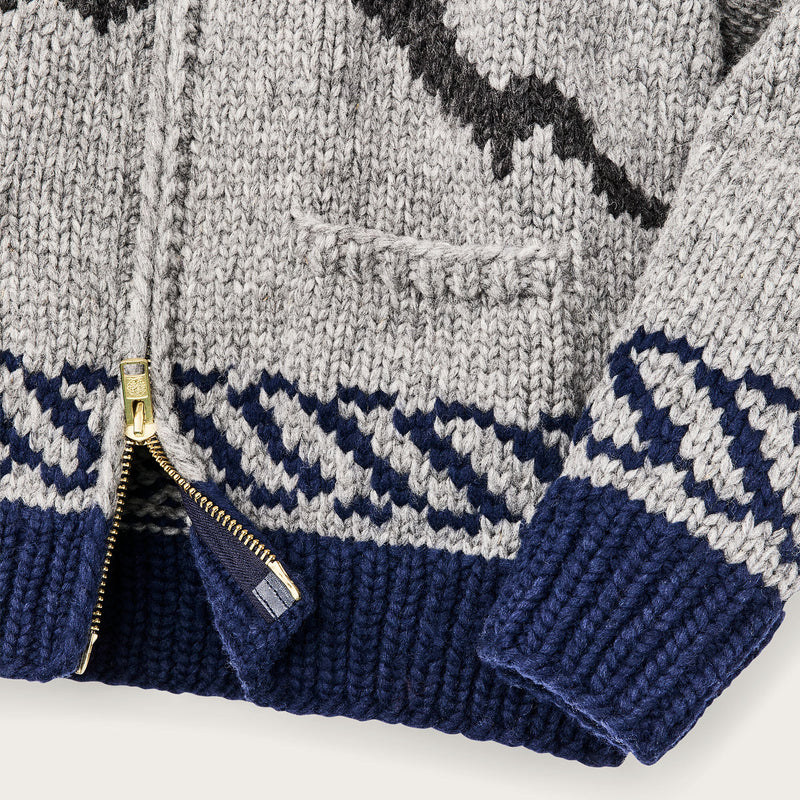 Handmade full-zip sweater par Filson | Heather gray / fishing boat (Gray)