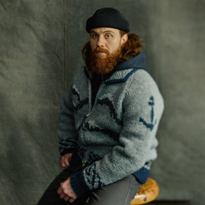 Handmade full-zip sweater par Filson | Heather gray / fishing boat (Gray)