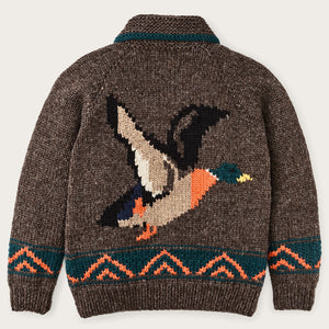 Handmade full-zip sweater by Filson | Heather brown / mall (Brown)