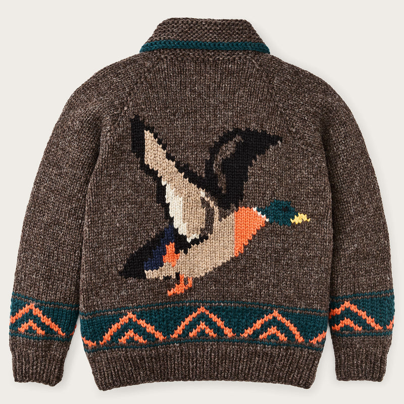 Handmade full-zip sweater by Filson | Heather brown / mall (Brown)