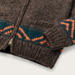 Handmade full-zip sweater by Filson | Heather brown / mall (Brown)