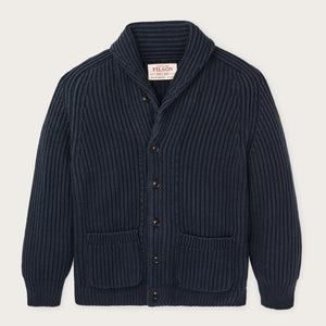 Fisherman rib cotton cardigan by Filson | Navy (Blue)