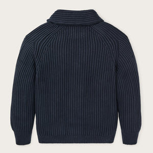 Fisherman rib cotton cardigan by Filson | Navy (Blue)