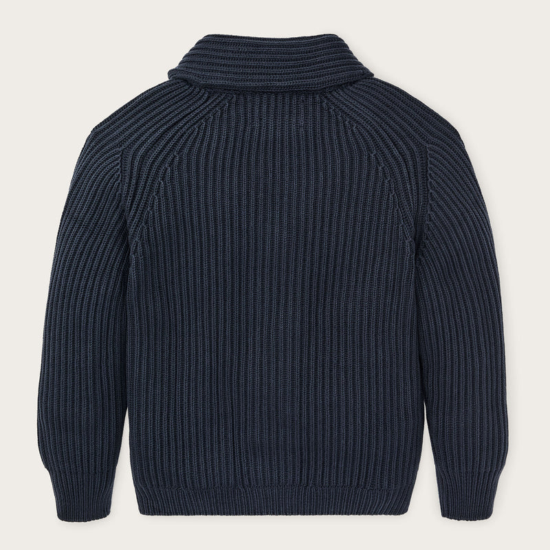 Fisherman rib cotton cardigan by Filson | Navy (Blue)