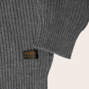 Cascade rib button up sweater by Filson | Medium grey melange (Gray)