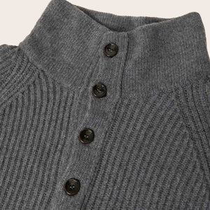 Cascade rib button up sweater by Filson | Medium grey melange (Gray)