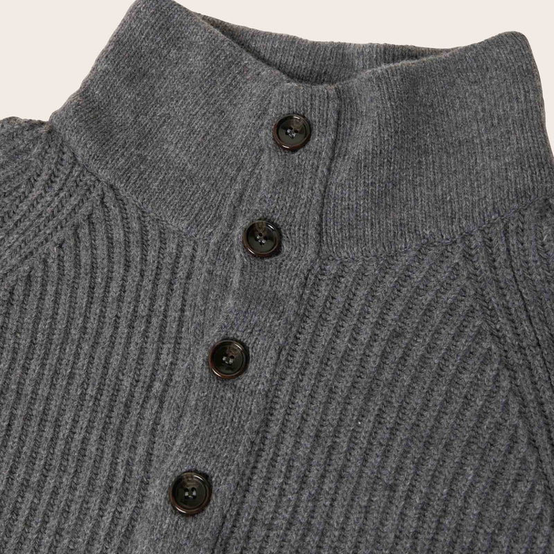 Cascade rib button up sweater by Filson | Medium grey melange (Gray)