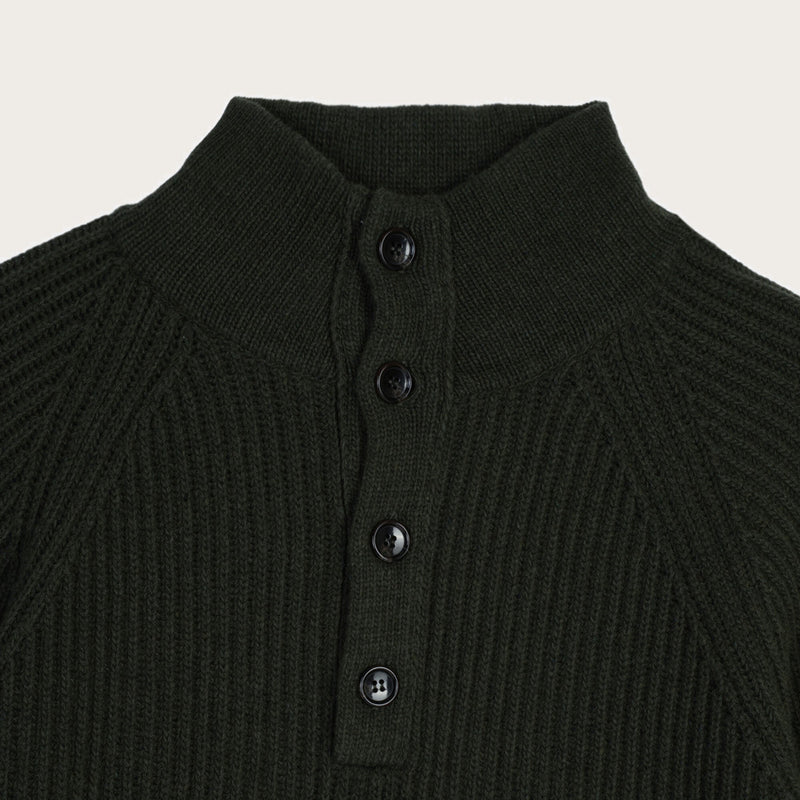 Cascade rib button up sweater by Filson | Pine green (Green)