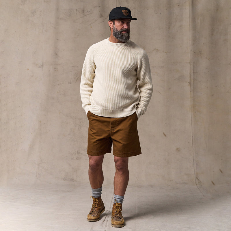 Vintage cotton crewneck sweater by Filson | Natural (Beige)