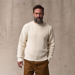 Vintage cotton crewneck sweater by Filson | Natural (Beige)