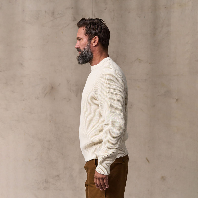 Vintage cotton crewneck sweater by Filson | Natural (Beige)