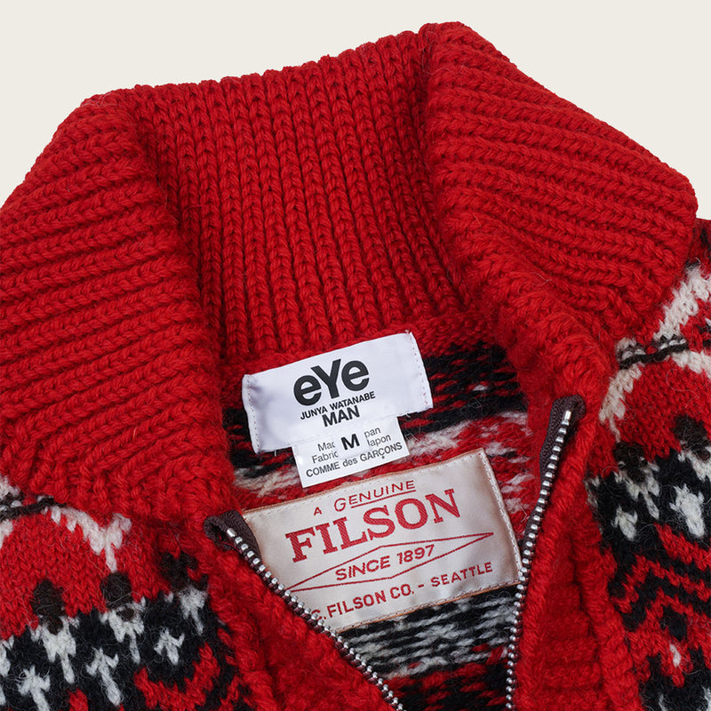 Filson x junya shetland jacket by Filson | Red x drk brwn (Red)