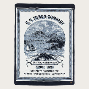 Couverture en laine mélangée par Filson | Navy / mountain sea (Blue)