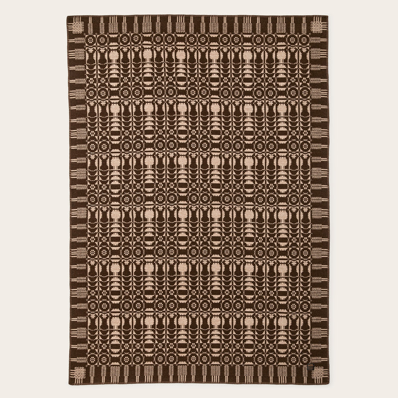 Jacquard wool-blend blanket by Filson | Port (Brown)