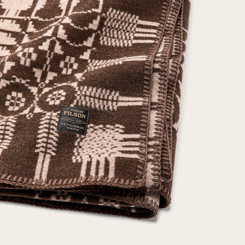 Jacquard wool-blend blanket by Filson | Port (Brown)