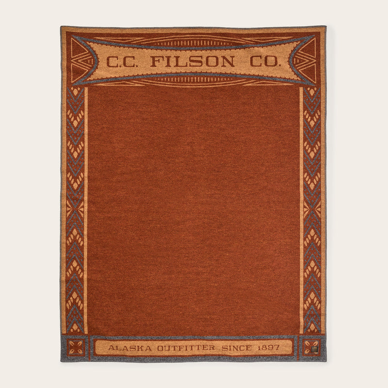 Jacquard wool-blend blanket by Filson | Heathered black / pi (Brown)