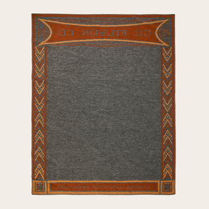 Jacquard wool-blend blanket by Filson | Heathered black / pi (Brown)