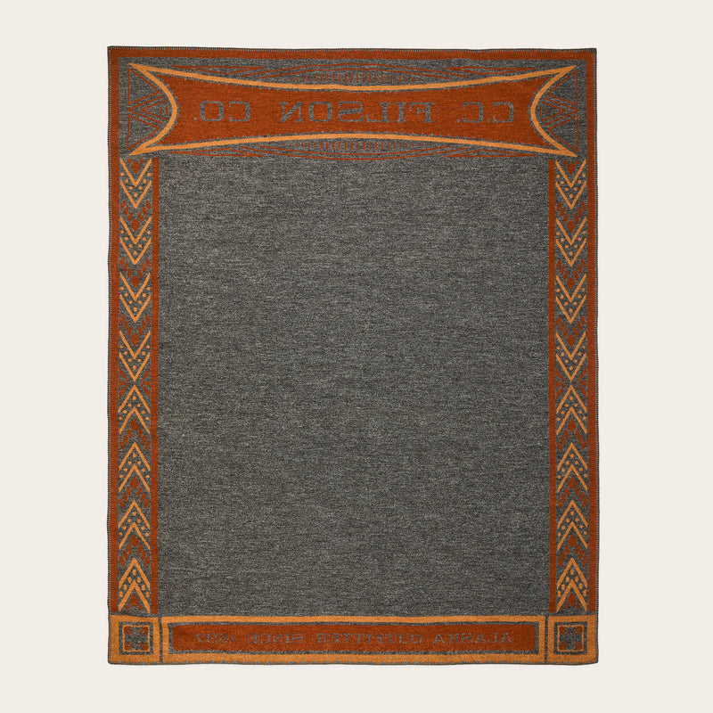 Jacquard wool-blend blanket by Filson | Heathered black / pi (Brown)