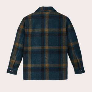 Lined mackinaw wool jac-shirt by Filson | Teal / ochre plaid (Blue)