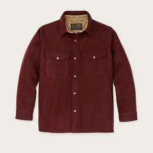 Lined mackinaw wool jac-shirt by Filson | Dark red / black hou (Red)