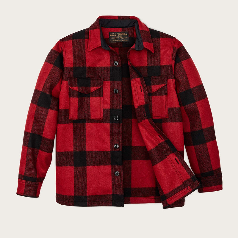 Mackinaw wool jac-shirt by Filson | Red/black plaid (Red)