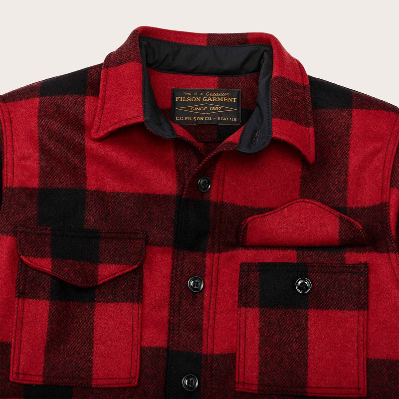 Mackinaw wool jac-shirt by Filson | Red/black plaid (Red)