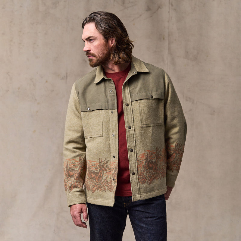 Colchuck forester jac-shirt by Filson | Sage heather / print (Beige)