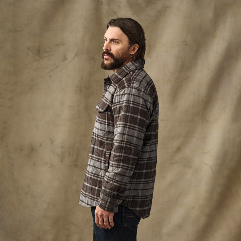 Insulated flannel jac-shirt by Filson | Brown / gray plaid (Gray)