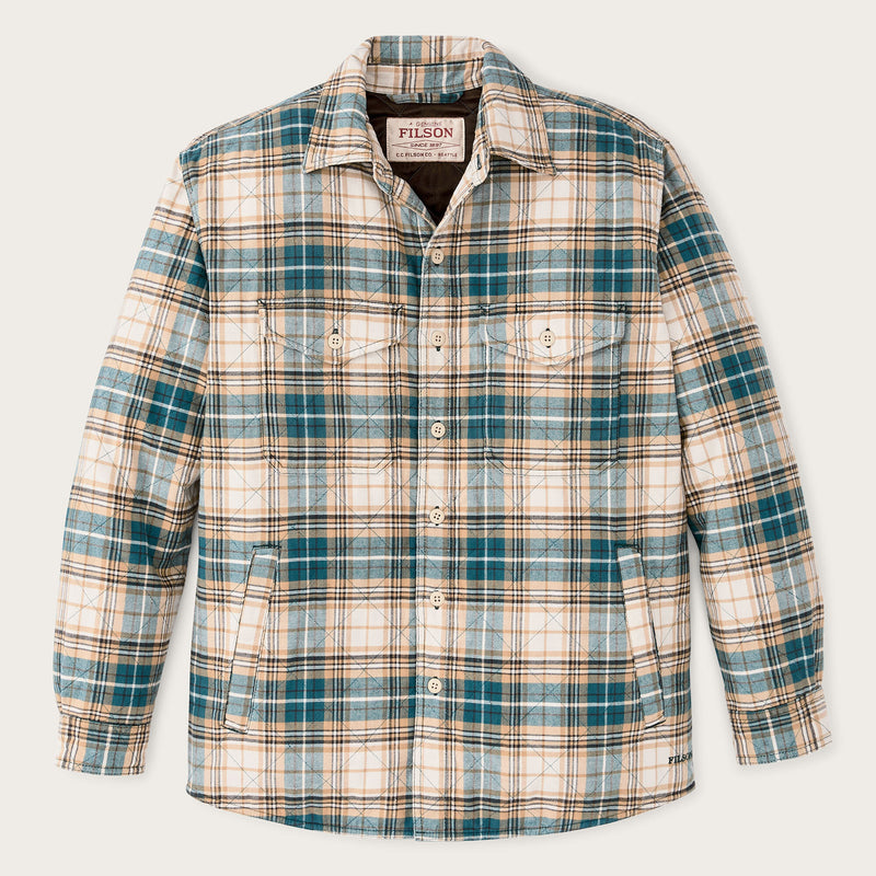 Insulated flannel jac-shirt by Filson | Teal / khaki plaid (Blue)
