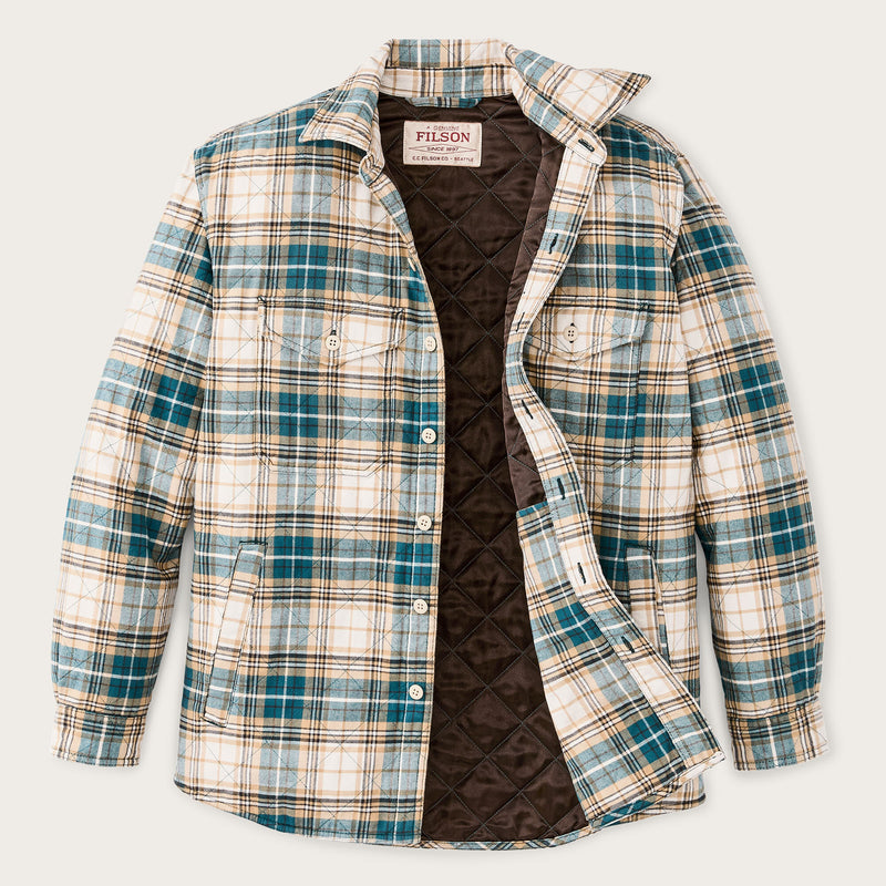 Insulated flannel jac-shirt by Filson | Teal / khaki plaid (Blue)