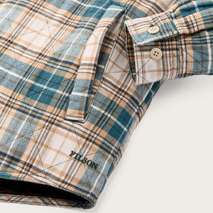 Insulated flannel jac-shirt by Filson | Teal / khaki plaid (Blue)