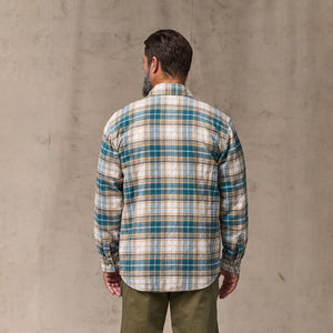 Insulated flannel jac-shirt by Filson | Teal / khaki plaid (Blue)