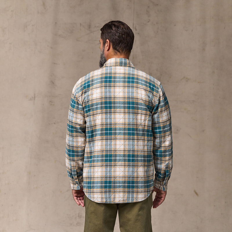 Insulated flannel jac-shirt by Filson | Teal / khaki plaid (Blue)