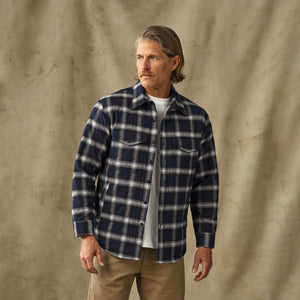 Insulated flannel jac-shirt by Filson | Navy / cream plaid (Blue)