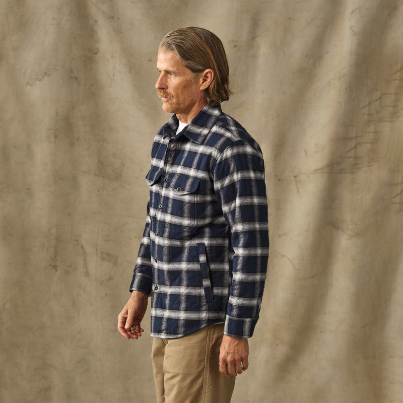 Insulated flannel jac-shirt by Filson | Navy / cream plaid (Blue)