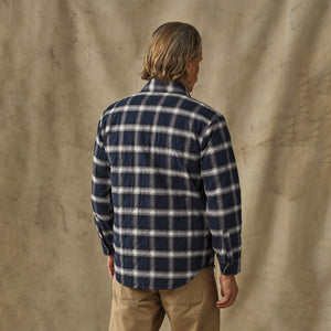 Insulated flannel jac-shirt by Filson | Navy / cream plaid (Blue)