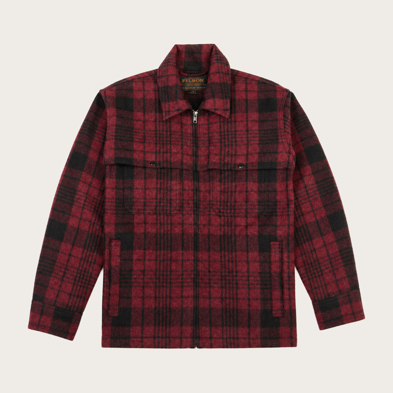 Forester wool jacket by Filson | Burgundy/black plaid (Red)