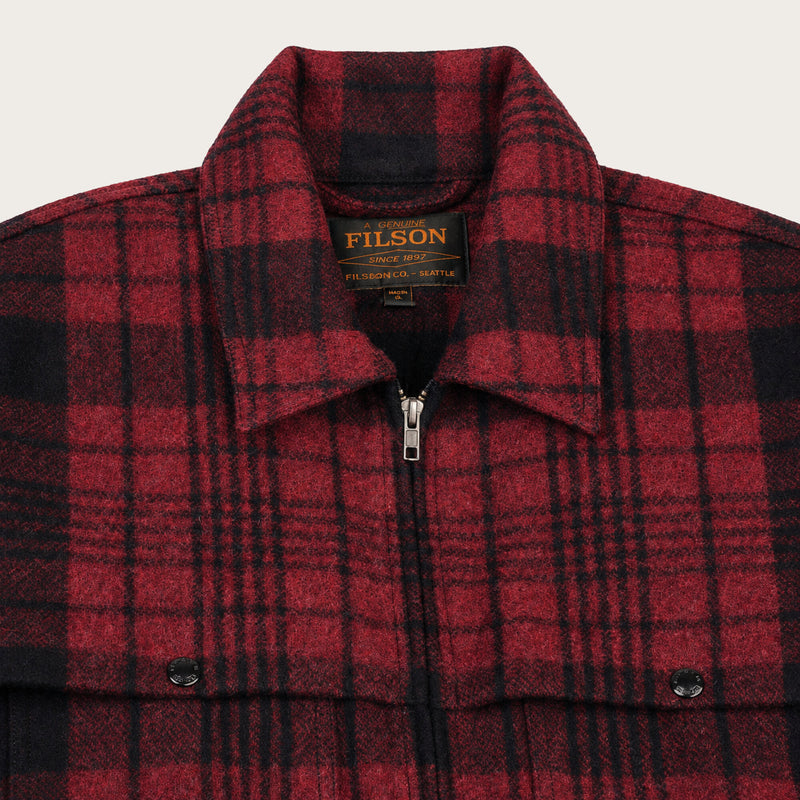 Forester wool jacket by Filson | Burgundy/black plaid (Red)