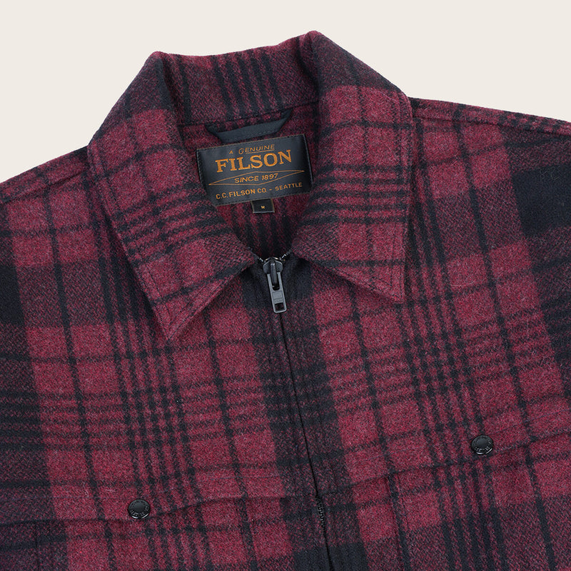 Forester wool jacket by Filson | Burgundy/black plaid (Red)