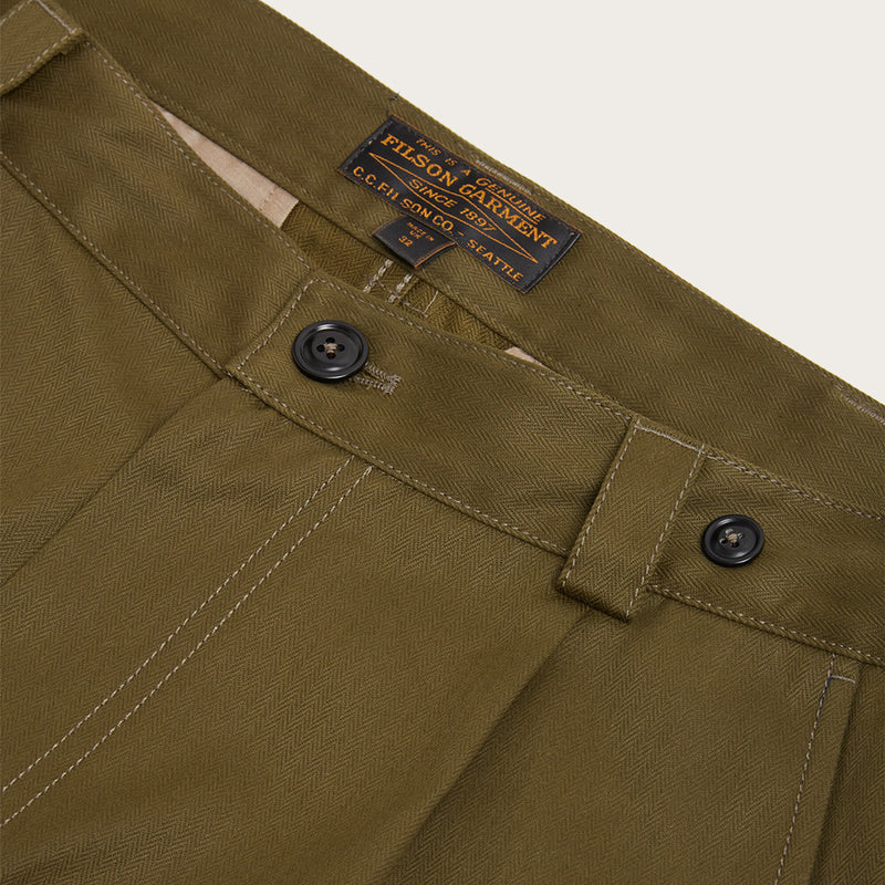 Pleated work chino by Filson | Otter green (Green)