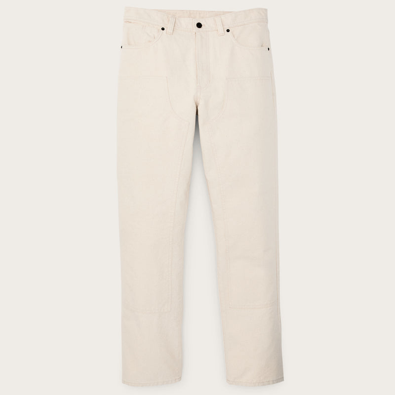Dry tin cloth double front pants by Filson | Natural seed (White)