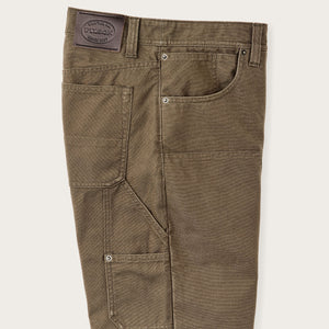 Dry tin cloth double front pants by Filson | Marsh olive (Brown)