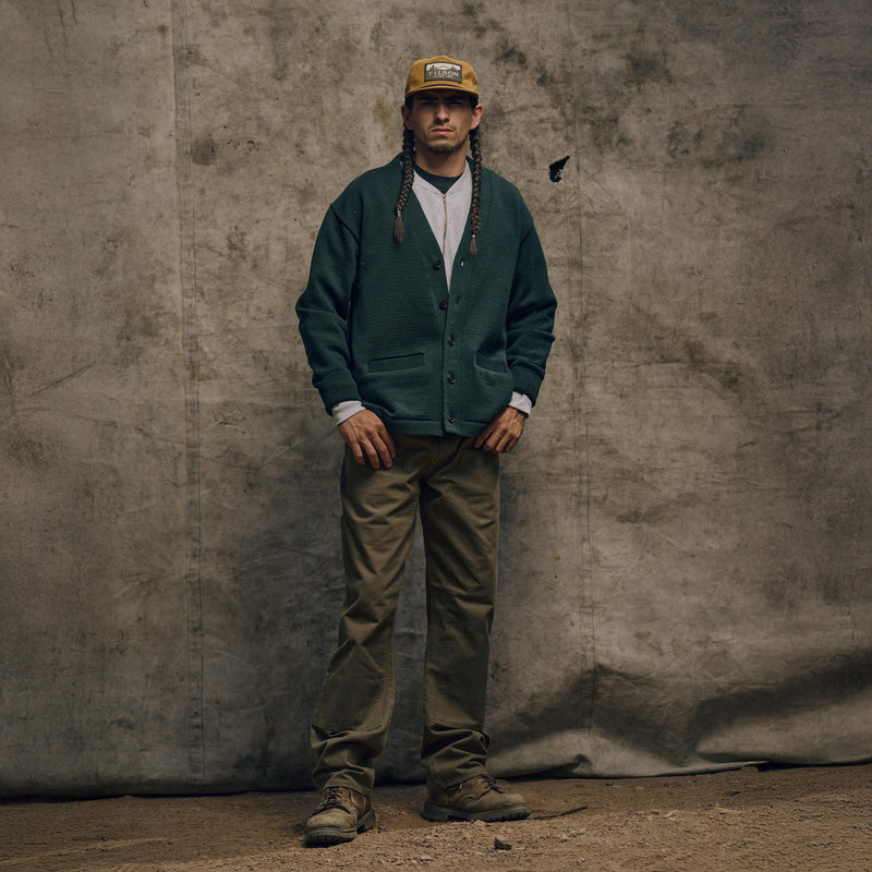 Dry tin cloth double front pants by Filson | Marsh olive (Brown)
