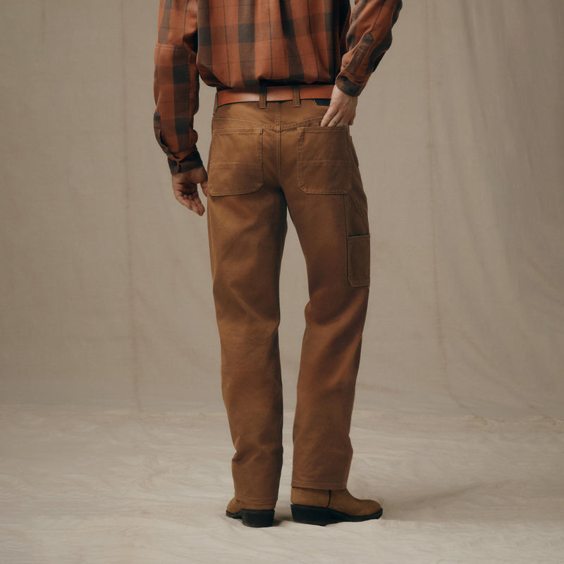 Dry tin cloth double front pants by Filson | Whiskey (Brown)