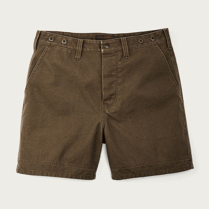 Dry tin cloth shorts by Filson | Marsh olive (Brown)