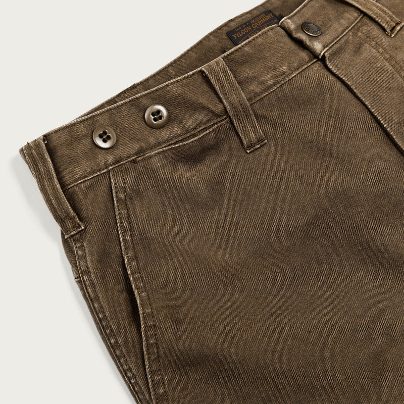 Dry tin cloth shorts by Filson | Marsh olive (Brown)