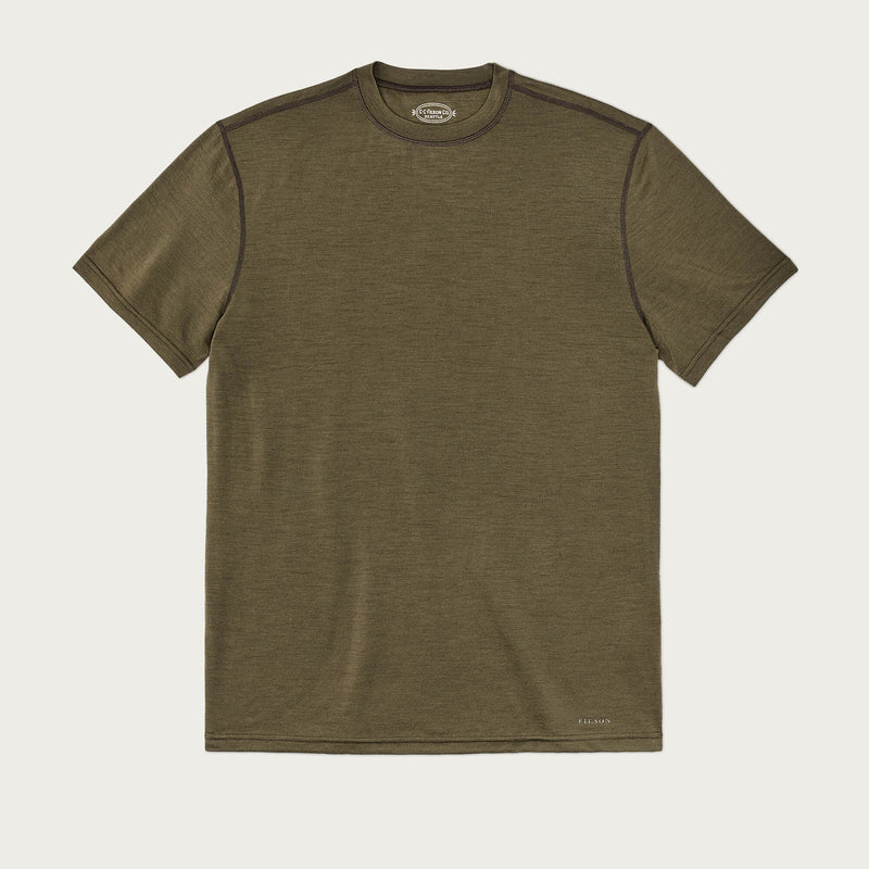 210g merino wool short sleeve crew by Filson | Dark olive (Green)