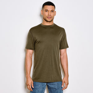 210g merino wool short sleeve crew by Filson | Dark olive (Green)