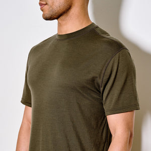 210g merino wool short sleeve crew by Filson | Dark olive (Green)