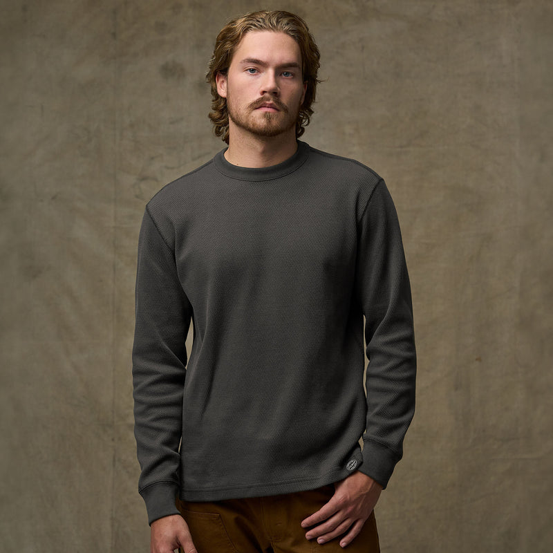 Waffle knit thermal crew by Filson | Faded black (Beige)